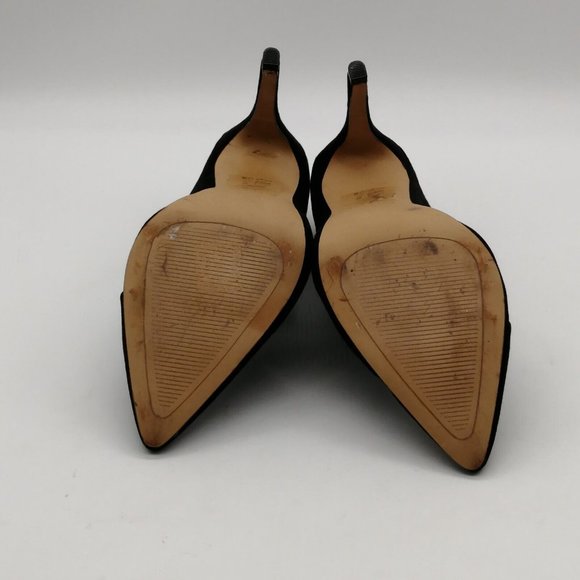 Express Womens Heels Black Faux Suede Slip On Stiletto Heels Pointed Toe 7.5 - Picture 4 of 9